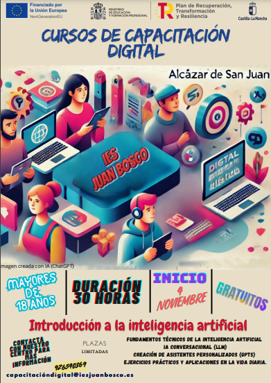 Cursos gratuitos de capacitación digital en el IES Juan Bosco